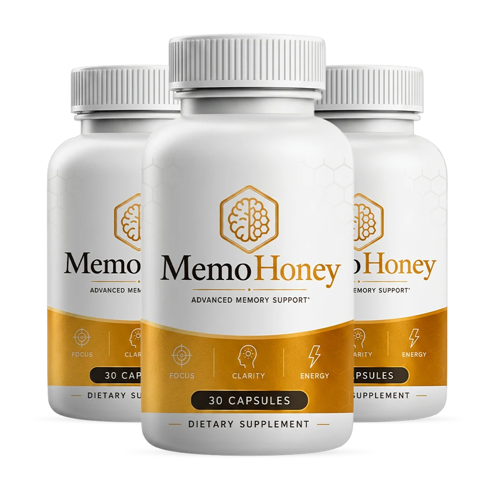 MemoHoney memory support formula, three bottles